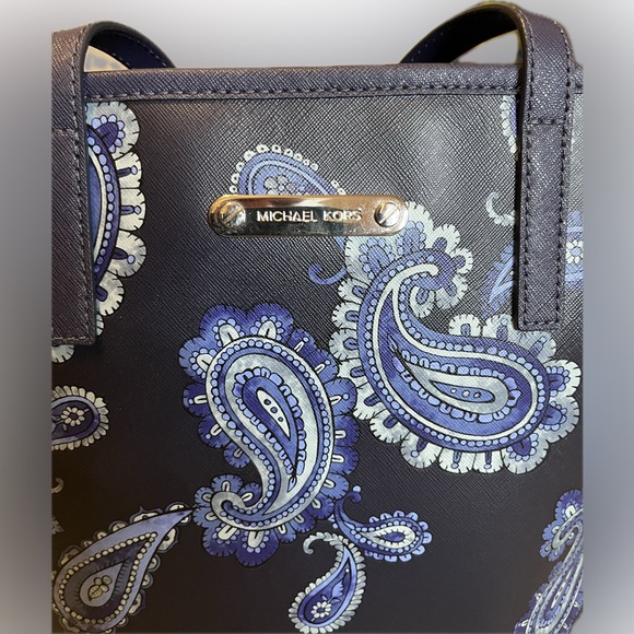 Michael Kors Emry Paisley Leather Medium Tote - Picture 2 of 13